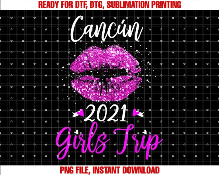 Cancun Girls Trip Vacation outfit for womenCancun Girls Trip 2021 Vacation Gift Pink Lips T-shirt