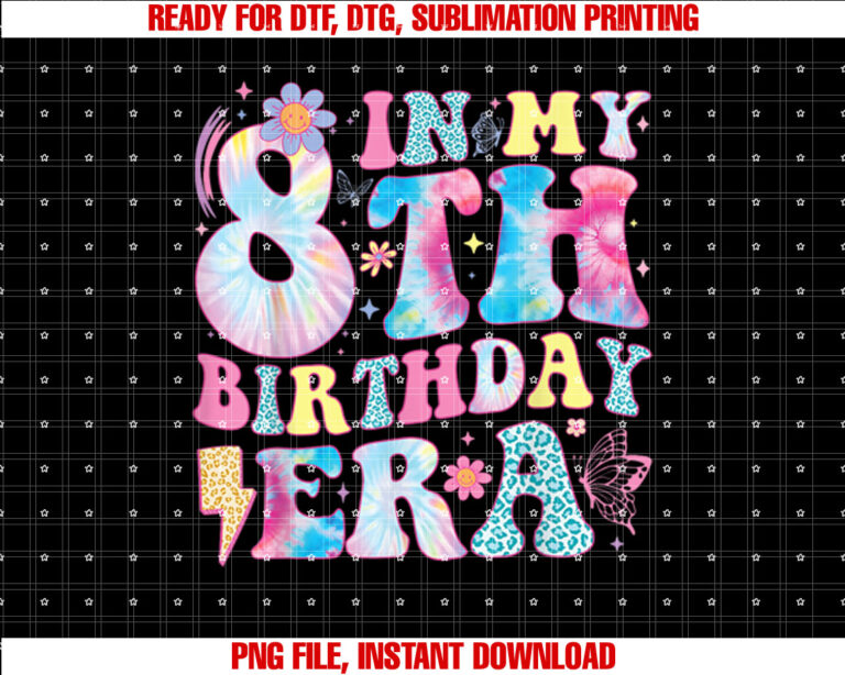 In My 8th Birthday Era Eight Bday 8 Year Old Birthday Girl T-shirt