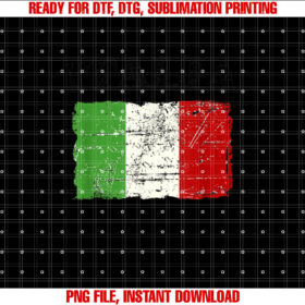 Italian Vintage Flag Italy Retro Banner Ensign T-shirt, Sublimation Design, Digital Download