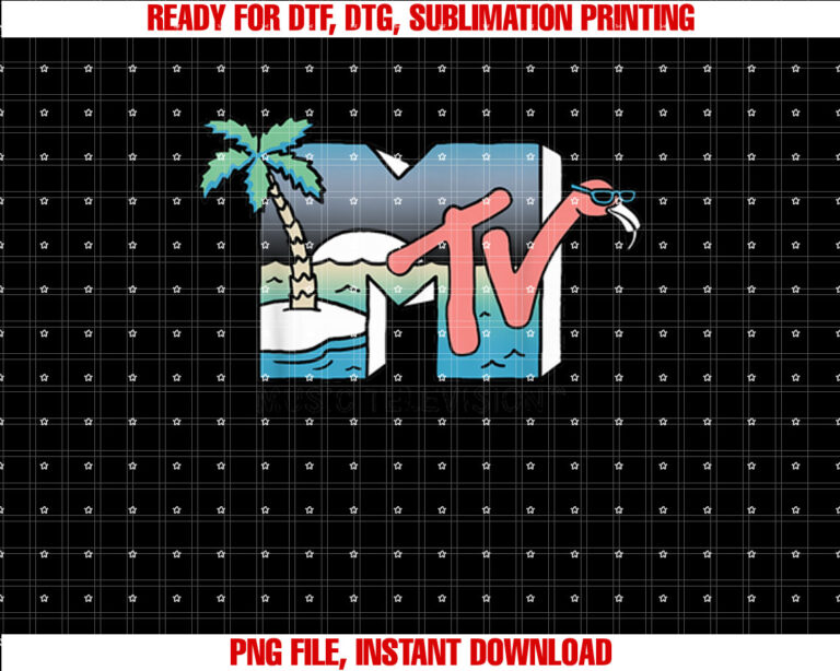 MTV Beach Island Flamingo Vintage Graphic T-shirt