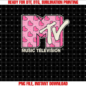 Mtv Music Television Valentines Day Heart Pattern Fill T-shirt