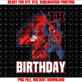 Marvel SpiderMan Web Swing 4th Birthday T-shirt