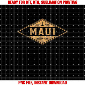 Maui Hawaii Souvenir Vacation Vintage Badge Mens Womens T-shirt