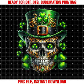 Men Irish Skull Shamrock Leprechaun Ireland St Patricks Day T-shirt