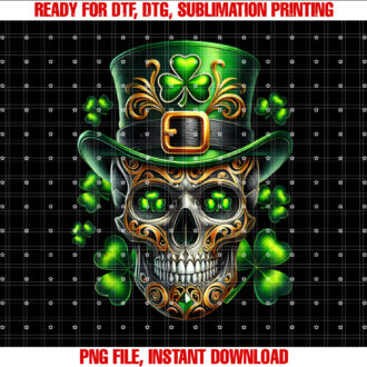 Men Irish Skull Shamrock Leprechaun Ireland St Patricks Day T-shirt