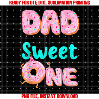 Mens Dad of The Sweet One First Birthday Family Donut T-shirt