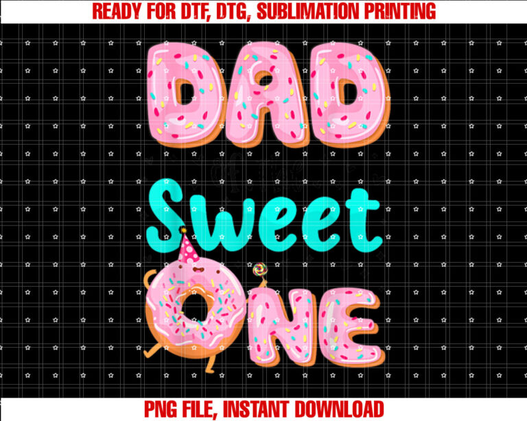 Mens Dad of The Sweet One First Birthday Family Donut T-shirt