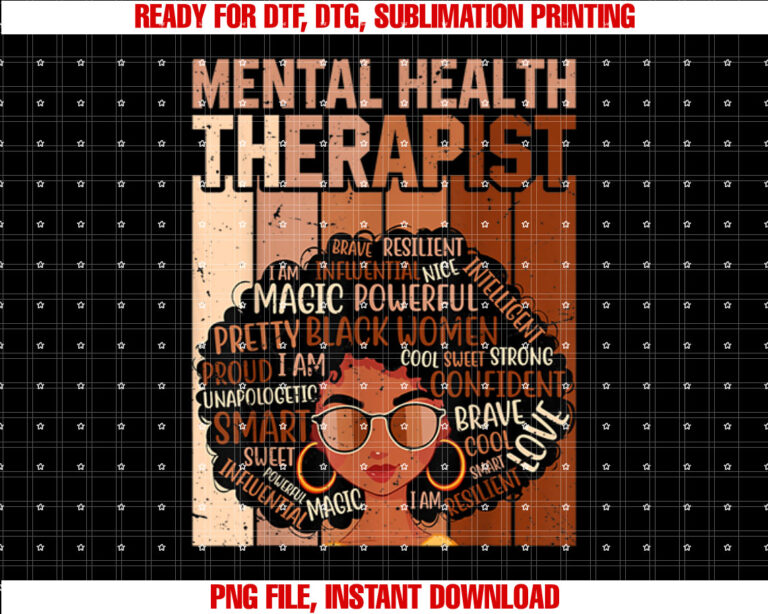 Mental Health Therapist Afro Women History Month T-shirt
