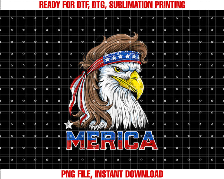Merica Eagle Mullet 4th of July Men Women American Flag USA T-shirt