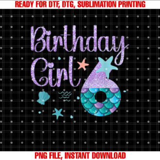 Mermaid Birthday Girl 6 Year Old Its My 6th Bday Mermaid T-shirt