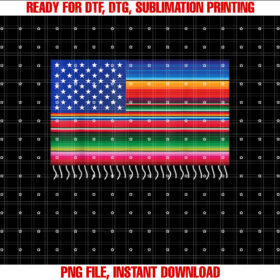 Mexican American Flag USA Serape Cinco De Mayo Party T-shirt