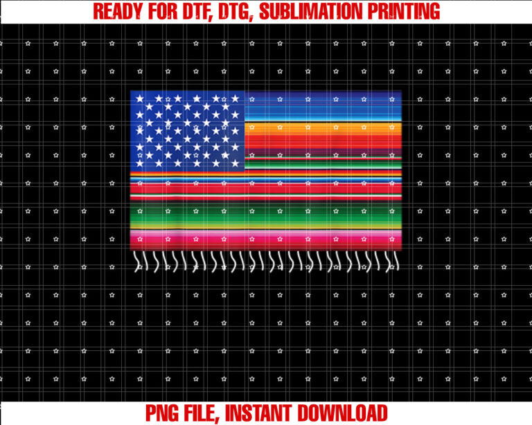 Mexican American Flag USA Serape Cinco De Mayo Party T-shirt