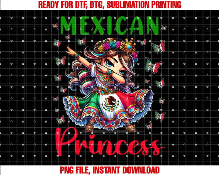 Mexican Princess Flag Latina Mexicana for girls kids T-shirt