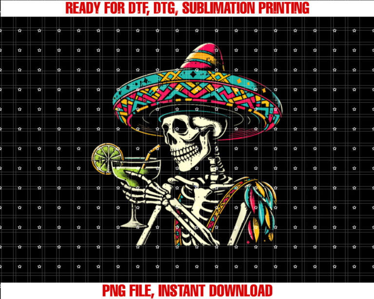 Mexican Skeleton Sombrero Cinco De Mayo Mexican Fiesta Party T-shirt
