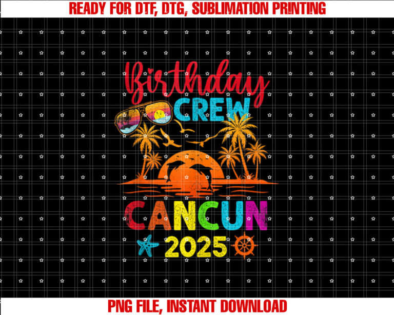 Mexico Birthday Crew Cancun Vacation 2025 Beach Trip Party T-shirt