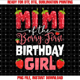 Mimi of The Berry First Birthday of Girl Strawberry Grandma T-shirt