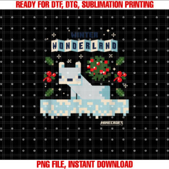 Minecraft Christmas Winter Wonderland Cute Snow Fox Shot T-shirt