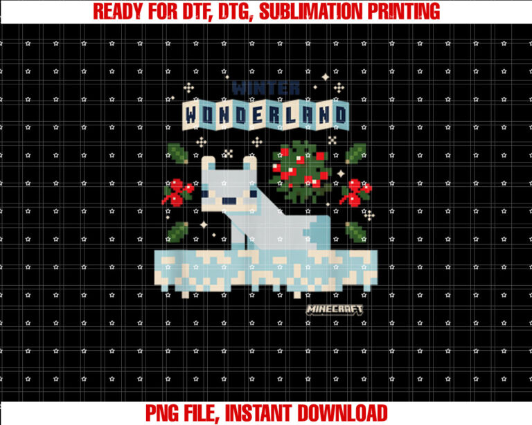 Minecraft Christmas Winter Wonderland Cute Snow Fox Shot T-shirt