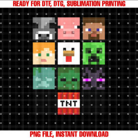 Minecraft Group Shot Faces Collage T-shirt
