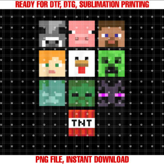 Minecraft Group Shot Faces Collage T-shirt