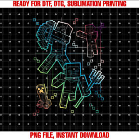 Minecraft Group Shot Rainbow Collage T-shirt