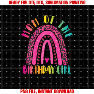 Mom Of The Birthday Girl Leopard Rainbow Mummy Girls Party T-shirt