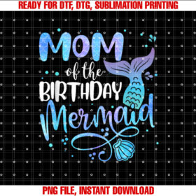 Mom Of The Birthday Mermaid Family Party Squad T-shirt