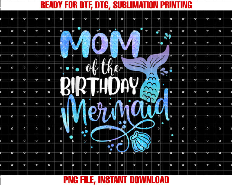 Mom Of The Birthday Mermaid Family Party Squad T-shirt