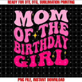 Mom of The Birthday Girl Party Girls Groovy Retro For Mommy T-shirt