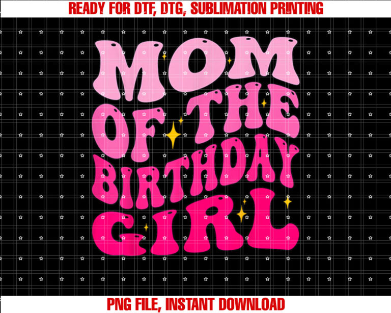 Mom of The Birthday Girl Party Girls Groovy Retro For Mommy T-shirt