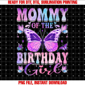 Mommy Of The Birthday Girl Butterfly Party Family T-shirt