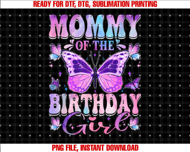 Mommy Of The Birthday Girl Butterfly Party Family T-shirt