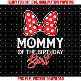 Mommy Of The Birthday Girl Cute Pink Bow Family  T-shirt