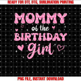 Mommy Of The Birthday Pink Girl Family T-shirt