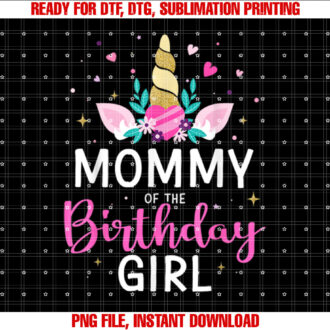 Mommy of the birthday girl family unicorn party T-shirt