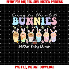 Mother Baby Nurse Easter Day Caring for the Cutest Bunnies T-shirt