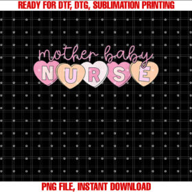 Mother Baby Nurse Hearts Valentine Obgyn Postpartum Nursing T-shirt