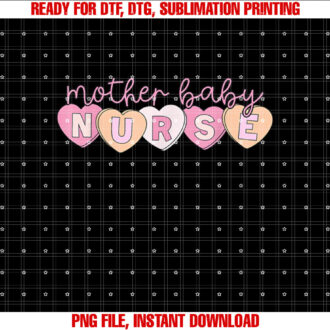 Mother Baby Nurse Hearts Valentine OBGYN Postpartum Nursing T-shirt