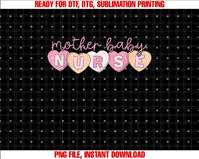 Mother Baby Nurse Hearts Valentine OBGYN Postpartum Nursing T-shirt