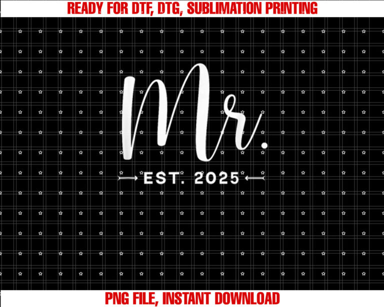 Mr Est 2025 Just Married Promoted To Mr Mrs Wedding T-shirt