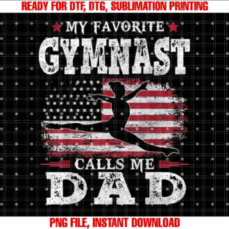 My Favorite Gymnast Calls Me Dad USA Flag Fathers day T-shirt