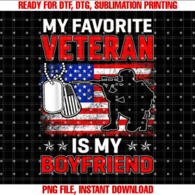 My Favorite Veteran is My Boyfriend Usa Flag Veterans Day T-shirt