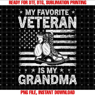 My Favorite Veteran Is My Grandma Veterans Day USA Flag T-shirt