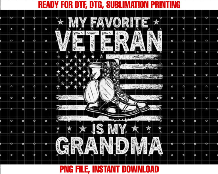 My Favorite Veteran Is My Grandma Veterans Day USA Flag T-shirt