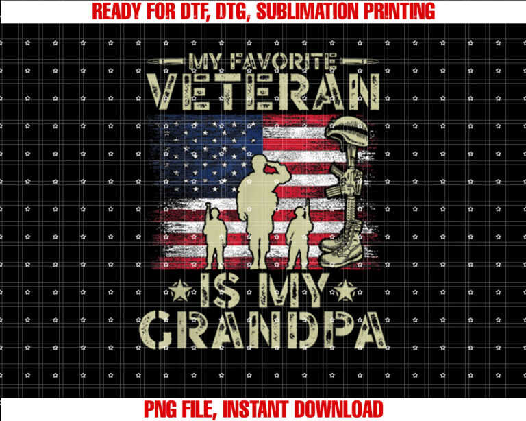 My Favorite Veteran Is My Grandpa Kids Veterans Day T-shirt