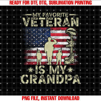 My Favorite Veteran Is My Grandpa Kids Veterans Day Military T-shirt