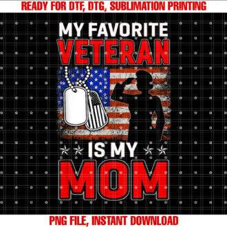 My Favorite Veteran Is My Mom Usa Flag Vintage Veterans Day T-shirt