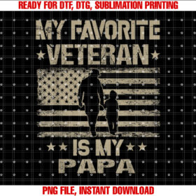 My Favorite Veteran is My Papa Veterans Day Kids T-shirt