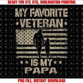 My Favorite Veteran Is My PaPa veterans day kids T-shirt