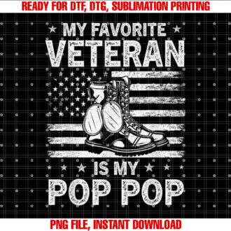 My Favorite Veteran Is My Pop Pop Veterans Day USA Flag T-shirt